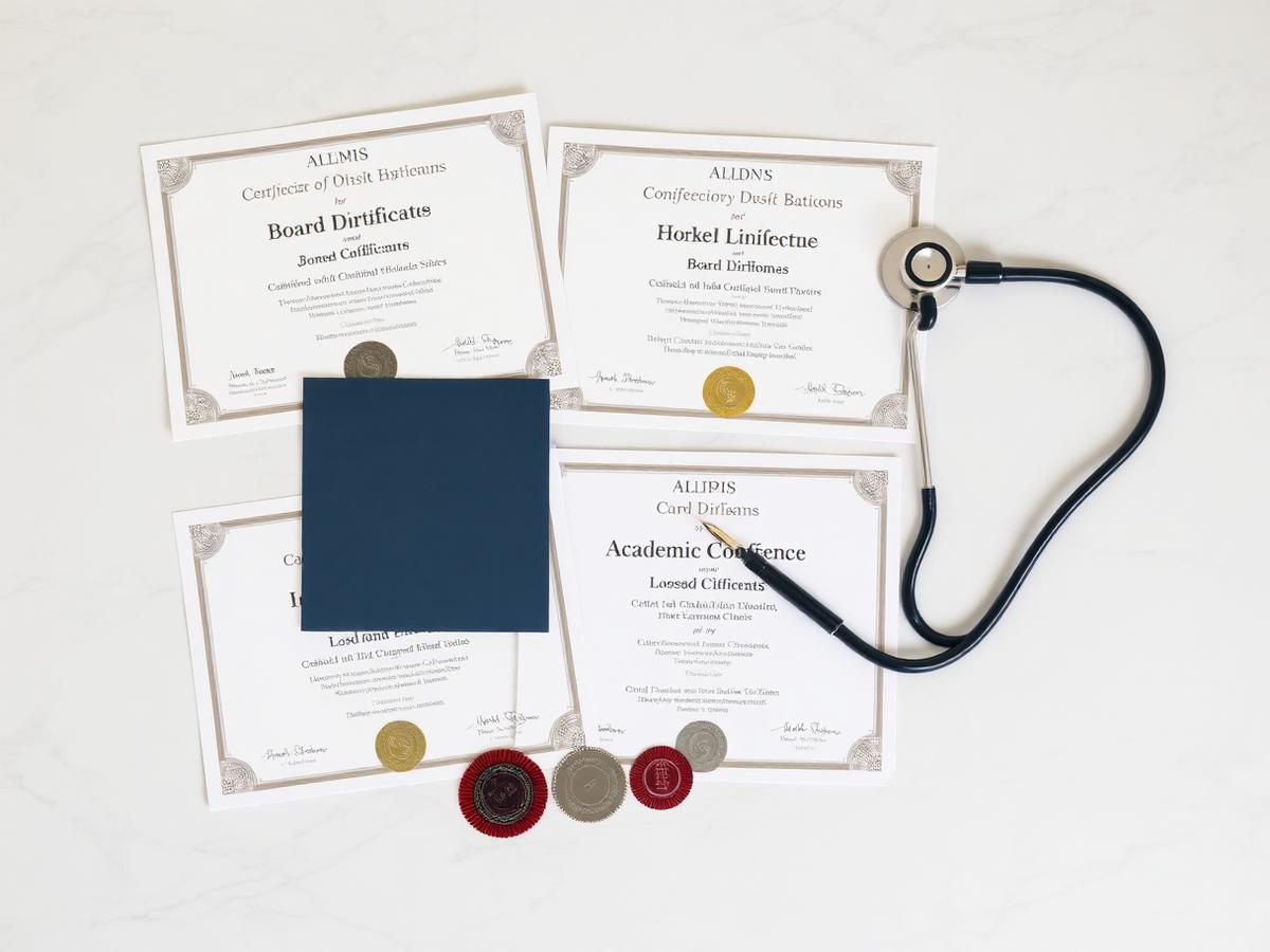 Board certificates and academic diplomas
